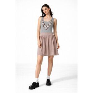 CHARLOTTE RUSSE dress sundress rhinestones tank MEDIUM Y2K 2000s pink gray